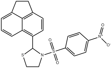 2-(1,2-dihydroacenaphthylen-5-yl)-3-((4-nitrophenyl)sulfonyl)thiazolidine Structure