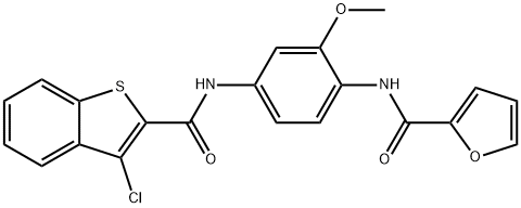 N-[4-[(3-chloro-1-benzothiophene-2-carbonyl)amino]-2-methoxyphenyl]furan-2-carboxamide Structure