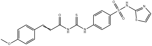 3-(4-methoxyphenyl)-N-[({4-[(1,3-thiazol-2-ylamino)sulfonyl]phenyl}amino)carbonothioyl]acrylamide 구조식 이미지