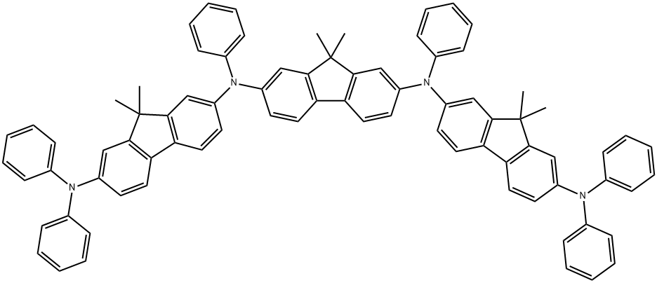 N2,N2' -(9,9-Dimethyl-9H -fluorene-2,7-diyl)bis(9,9-dimethyl-N2,N7,N7 -triphenyl-9H -fluorene-2,7-diamine) 구조식 이미지