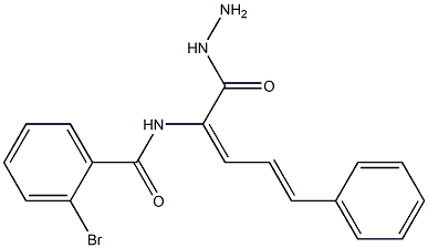 2-bromo-N-[(2E,4E)-1-hydrazinyl-1-oxo-5-phenylpenta-2,4-dien-2-yl]benzamide Structure