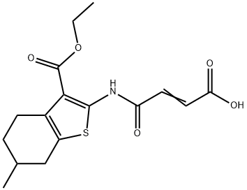 (E)-4-((3-(ethoxycarbonyl)-6-methyl-4,5,6,7-tetrahydrobenzo[b]thiophen-2-yl)amino)-4-oxobut-2-enoic acid Structure