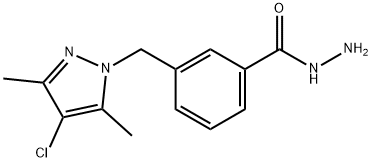 3-[(4-chloro-3,5-dimethyl-1H-pyrazol-1-yl)methyl]benzohydrazide 구조식 이미지