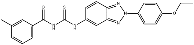 N-{[2-(4-ethoxyphenyl)-2H-benzotriazol-5-yl]carbamothioyl}-3-methylbenzamide Structure