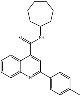 N-cycloheptyl-2-(4-methylphenyl)quinoline-4-carboxamide 구조식 이미지
