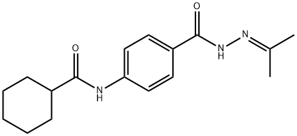 4-(cyclohexanecarbonylamino)-N-(propan-2-ylideneamino)benzamide 구조식 이미지