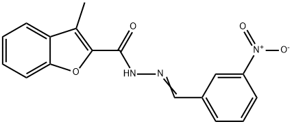 3-methyl-N'-(3-nitrobenzylidene)-1-benzofuran-2-carbohydrazide 구조식 이미지