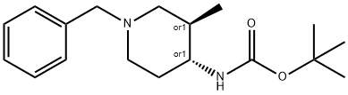 tert-butyl((3R,4R)-1-benzyl-3-methylpiperidin-4-yl)carbamate Structure