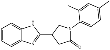 4-(1H-benzo[d]imidazol-2-yl)-1-(2,4-dimethylphenyl)pyrrolidin-2-one Structure