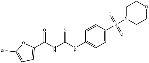 5-bromo-N-({[4-(4-morpholinylsulfonyl)phenyl]amino}carbonothioyl)-2-furamide 구조식 이미지