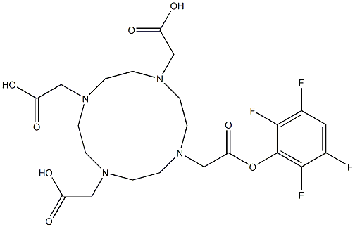 1,4,7,10-Tetraazacyclododecane-1,4,7,10-tetraacetic acid, 10-(2,3,5,6-tetrafluorophenyl)ester Structure