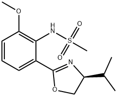 N-[2-[(4S)-4,5-Dihydro-4-(1-methylethyl)-2-oxazolyl]-6-methoxyphenyl]methanesulfonamide Structure