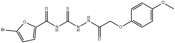 5-bromo-N-({2-[(4-methoxyphenoxy)acetyl]hydrazino}carbonothioyl)-2-furamide 구조식 이미지