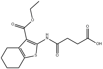 4-((3-(ethoxycarbonyl)-4,5,6,7-tetrahydrobenzo[b]thiophen-2-yl)amino)-4-oxobutanoic acid 구조식 이미지