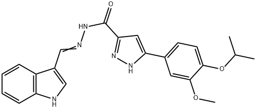 (E)-N-((1H-indol-3-yl)methylene)-3-(4-isopropoxy-3-methoxyphenyl)-1H-pyrazole-5-carbohydrazide Structure