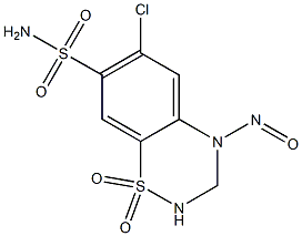 2H-1,2,4-Benzothiadiazine-7-sulfonamide,6-chloro-3,4-dihydro-4-nitroso-, 1,1-dioxide Structure