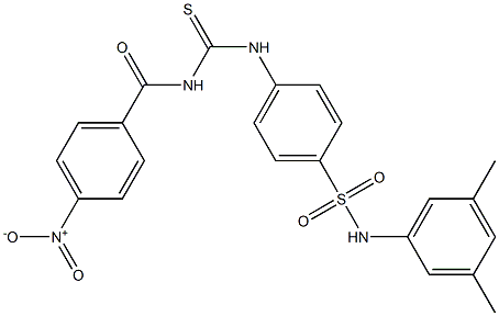 N-{[(4-{[(3,5-dimethylphenyl)amino]sulfonyl}phenyl)amino]carbonothioyl}-4-nitrobenzamide Structure