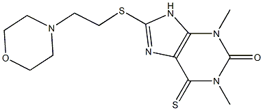 2H-Purin-2-one,1,3,6,9-tetrahydro-1,3-dimethyl-8-[[2-(4-morpholinyl)ethyl]thio]-6-thioxo- Structure