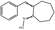 Cycloheptanone, 2-(phenylmethylene)-, oxime Structure