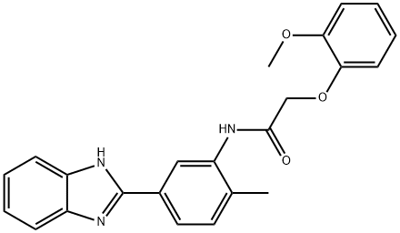 N-[5-(1H-benzimidazol-2-yl)-2-methylphenyl]-2-(2-methoxyphenoxy)acetamide 구조식 이미지