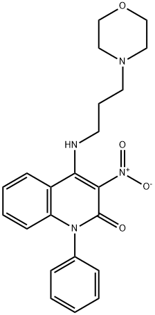 4-((3-morpholinopropyl)amino)-3-nitro-1-phenylquinolin-2(1H)-one 구조식 이미지