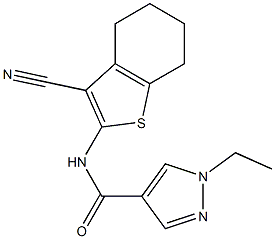 N-(3-cyano-4,5,6,7-tetrahydrobenzothiophen-2-yl)-1-ethyl-pyrazole-4-carboxamide 구조식 이미지