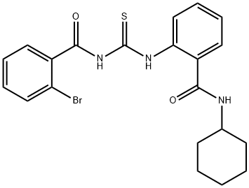 2-bromo-N-[({2-[(cyclohexylamino)carbonyl]phenyl}amino)carbonothioyl]benzamide 구조식 이미지