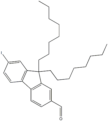 9H-Fluorene-2-carboxaldehyde, 7-iodo-9,9-dioctyl- Structure