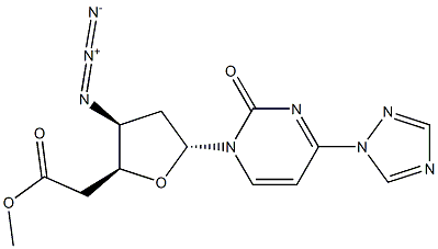 [(2S,3S,5R)-3-azido-5-[2-oxo-4-(1,2,4-triazol-1-yl)pyrimidin-1-yl]oxolan-2-yl]methyl acetate 구조식 이미지