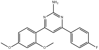 4-(2,4-dimethoxyphenyl)-6-(4-fluorophenyl)pyrimidin-2-amine 구조식 이미지