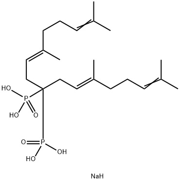 Phosphonic acid, [(3E)-1-[(2E)-3,7-dimethyl-2,6-octadienyl]-4,8-dimethyl-3,7-nonadienylidene]bis-, tetrasodium salt Structure