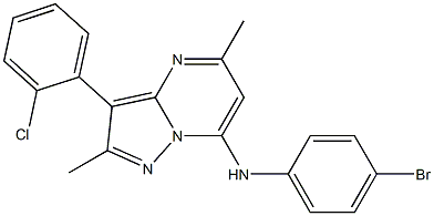 N-(4-bromophenyl)-3-(2-chlorophenyl)-2,5-dimethylpyrazolo[1,5-a]pyrimidin-7-amine Structure