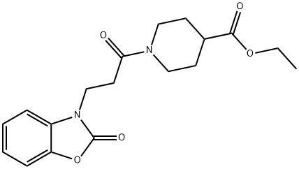 ethyl 1-(3-(2-oxobenzo[d]oxazol-3(2H)-yl)propanoyl)piperidine-4-carboxylate 구조식 이미지