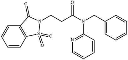 N-benzyl-N-pyridin-2-yl-3-(1,1,3-trioxo-1,2-benzothiazol-2-yl)propanamide Structure