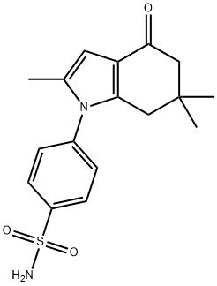 4-(2,6,6-trimethyl-4-oxo-4,5,6,7-tetrahydro-1H-indol-1-yl)benzenesulfonamide 구조식 이미지