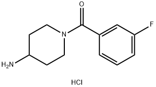 (4-Aminopiperidin-1-yl)(3-fluorophenyl)methanone hydrochloride Structure