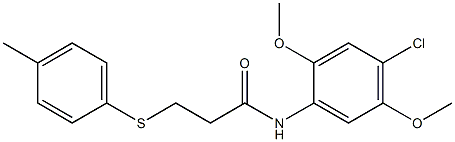 N-(4-chloro-2,5-dimethoxyphenyl)-3-(4-methylphenyl)sulfanylpropanamide Structure