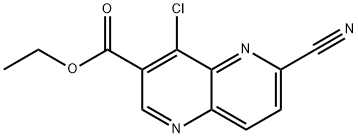 4-Chloro-6-cyano-[1,5]naphthyridine-3-carboxylic acid ethyl ester Structure