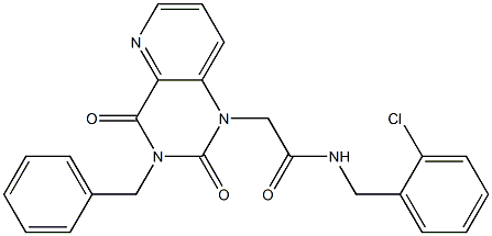 2-(3-benzyl-2,4-dioxopyrido[3,2-d]pyrimidin-1-yl)-N-[(2-chlorophenyl)methyl]acetamide Structure