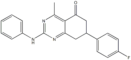 2-anilino-7-(4-fluorophenyl)-4-methyl-7,8-dihydro-6H-quinazolin-5-one Structure