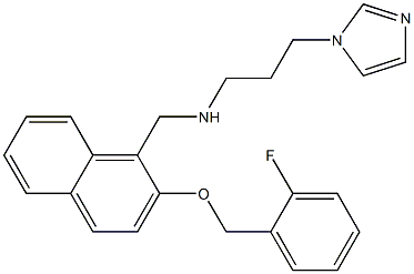 N-[[2-[(2-fluorophenyl)methoxy]naphthalen-1-yl]methyl]-3-imidazol-1-ylpropan-1-amine Structure