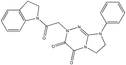 2-[2-(2,3-dihydroindol-1-yl)-2-oxoethyl]-8-phenyl-6,7-dihydroimidazo[2,1-c][1,2,4]triazine-3,4-dione Structure