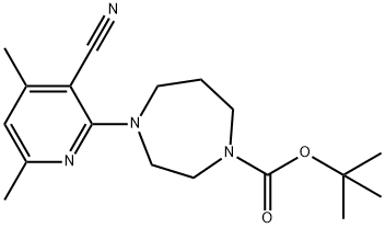 tert-butyl 4-(3-cyano-4,6-dimethylpyridin-2-yl)-1,4-diazepane-1-carboxylate Structure