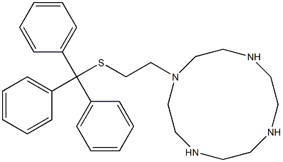 1,4,7,10-Tetraazacyclododecane, 1-[2-[(triphenylmethyl)thio]ethyl]- Structure