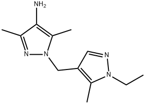 1-[(1-ethyl-5-methyl-1H-pyrazol-4-yl)methyl]-3,5-dimethyl-1H-pyrazol-4-amine 구조식 이미지