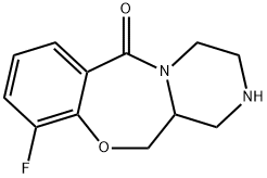 6H-Pyrazino[2,1-c][1,4]benzoxazepin-6-one, 10-fluoro-1,2,3,4,12,12a-hexahydro- Structure