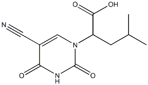 2-(5-Cyano-2,4-dioxo-3,4-dihydro-2H-pyrimidin-1-yl)-4-methyl-pentanoic acid 구조식 이미지