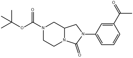 Imidazo[1,5-a]pyrazine-7(1H)-carboxylic acid, 2-(3-acetylphenyl)hexahydro-3-oxo-, 1,1-dimethylethyl ester 구조식 이미지
