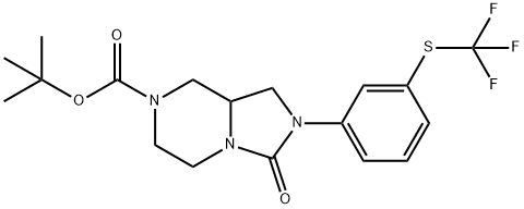 Imidazo[1,5-a]pyrazine-7(1H)-carboxylic acid, hexahydro-3-oxo-2-[3-[(trifluoromethyl)thio]phenyl]-, 1,1-dimethylethyl ester 구조식 이미지