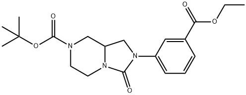 Imidazo[1,5-a]pyrazine-7(1H)-carboxylic acid, 2-[3-(ethoxycarbonyl)phenyl]hexahydro-3-oxo-, 1,1-dimethylethyl ester Structure